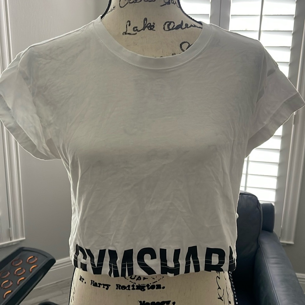 Gymshark Cropped Top, White - Medium